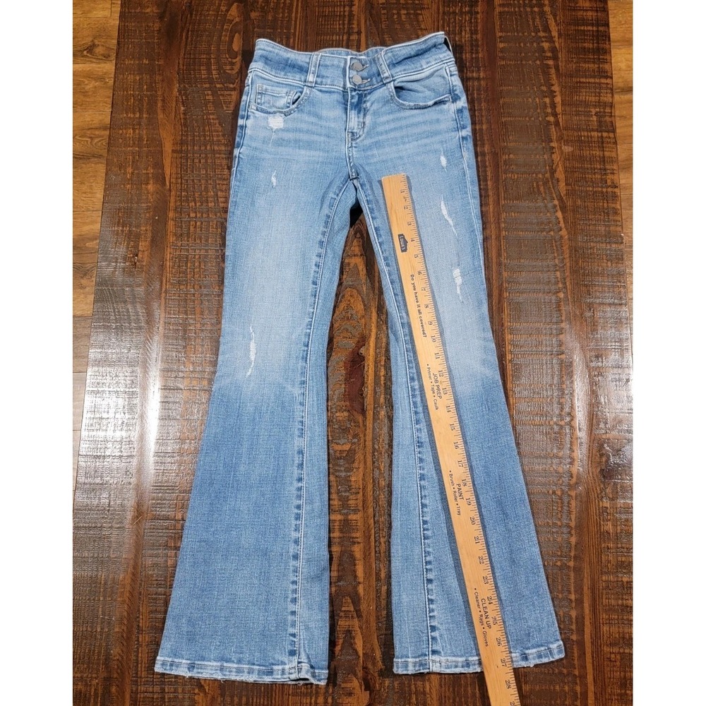 BKE Youth Jeans Girls Sz 12 Light Wash Flare Stretch